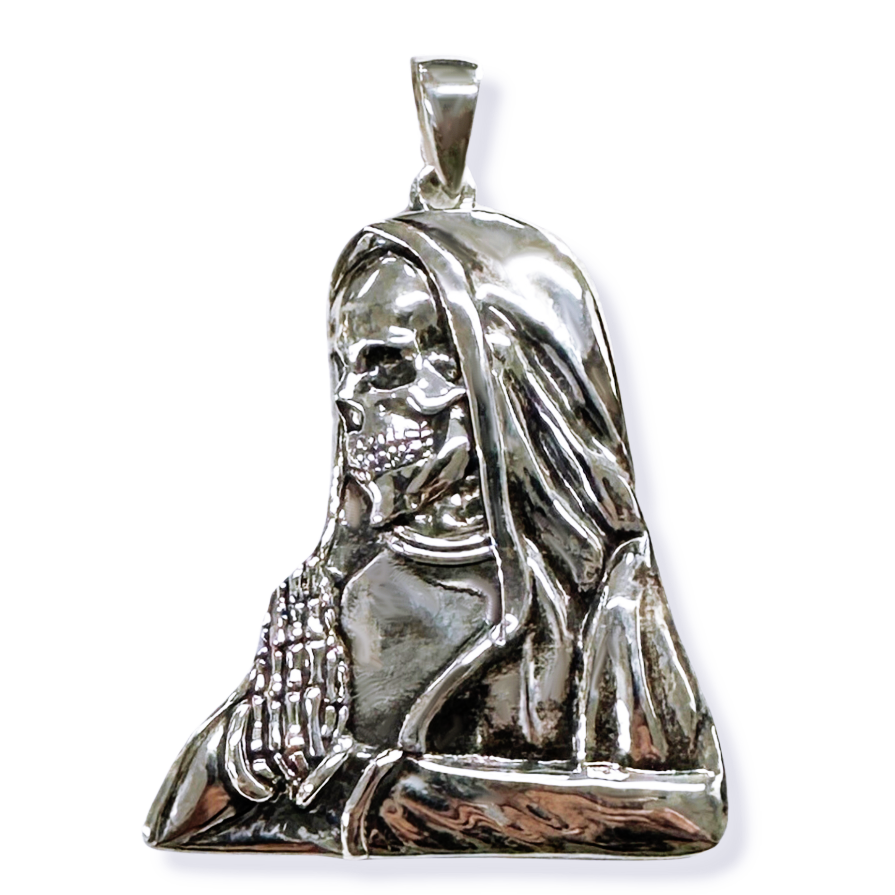 925 Sterling Silver Santa Muerte store Necklace