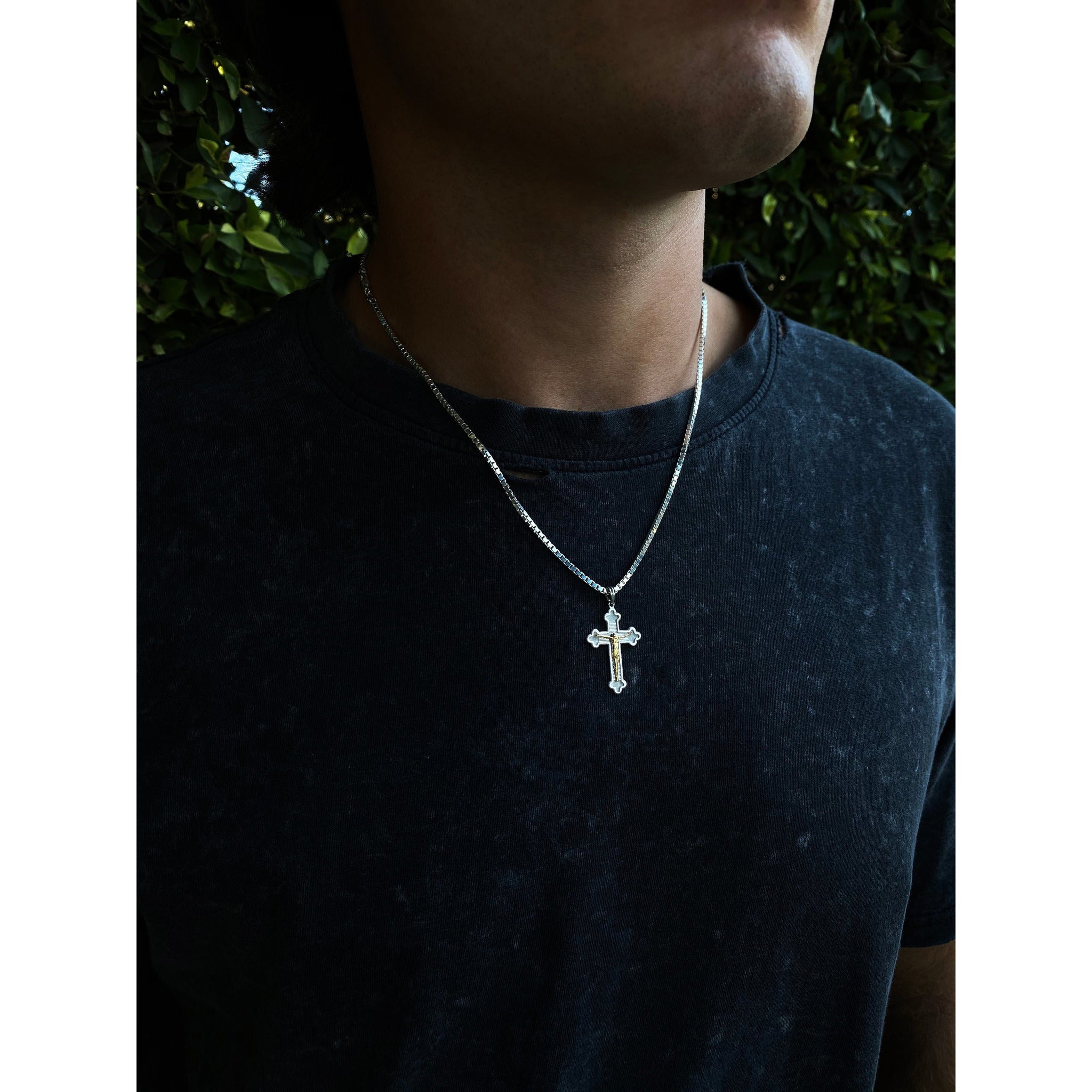 Sterling Silver Gold Two Tone Cross Model Pic 2