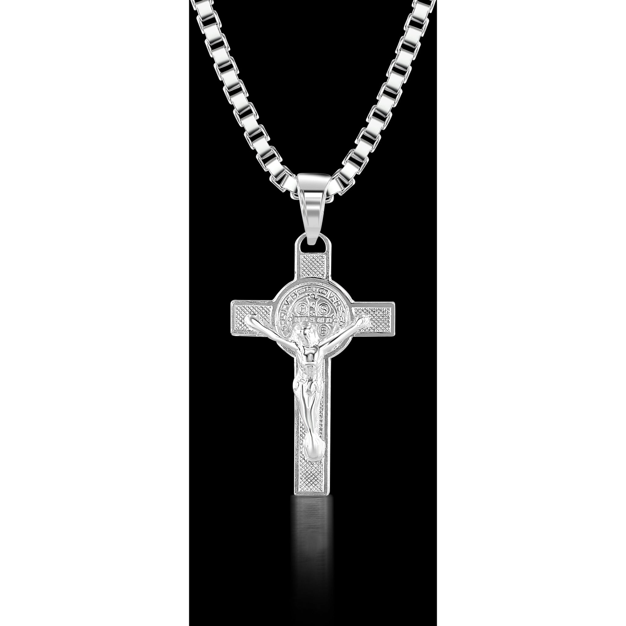 Sterling Silver Micro Cross Product Pic Black Background