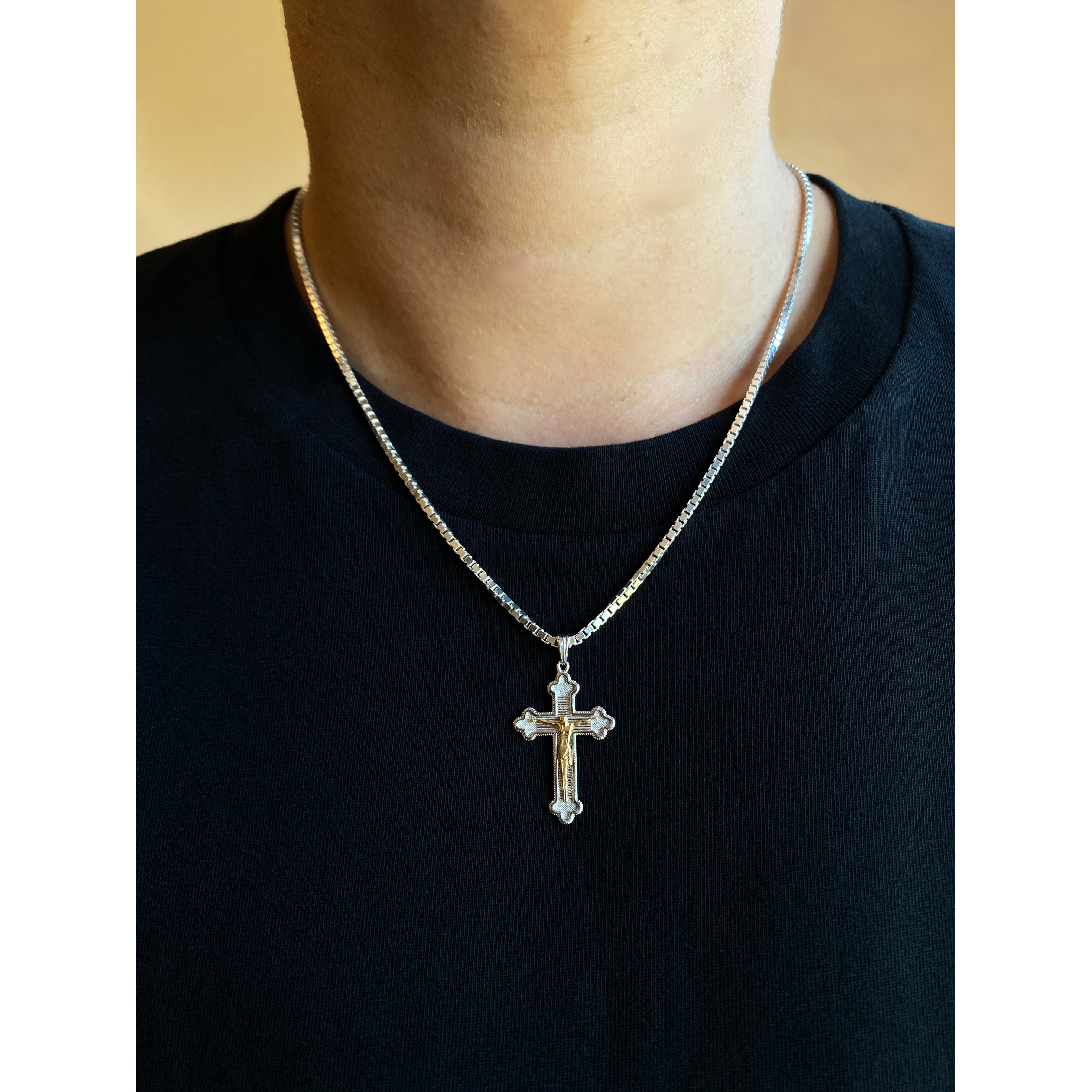 Sterling Silver 2-Toned Cross